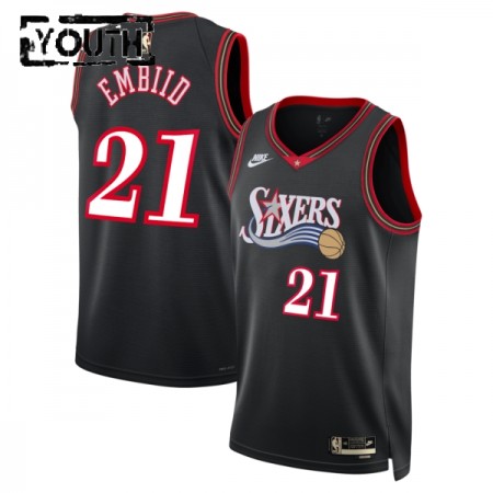 Barn Philadelphia 76ers Tröja Joel Embiid Nike 2025-26 Classic Edition Svart Swingman